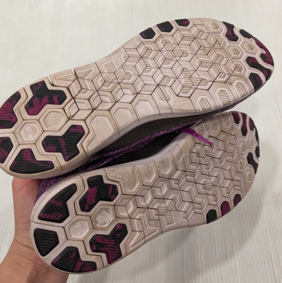 NIKE Free 5.0 Flyknit purple knit running shoes - Picture 8 of 13